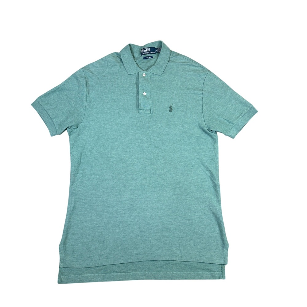 Polo Ralph Lauren Mens Estate Mesh Polo Shirt Green Heather Short Sleeve Size M